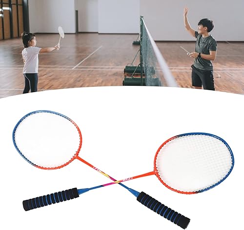 Miniatura 4 de Badminton Rackets Set for Outdoor Backyard Games Recreational Game Beginners Badminton Racquets Set Lightweight Iron Alloy One Piece Double Rackets