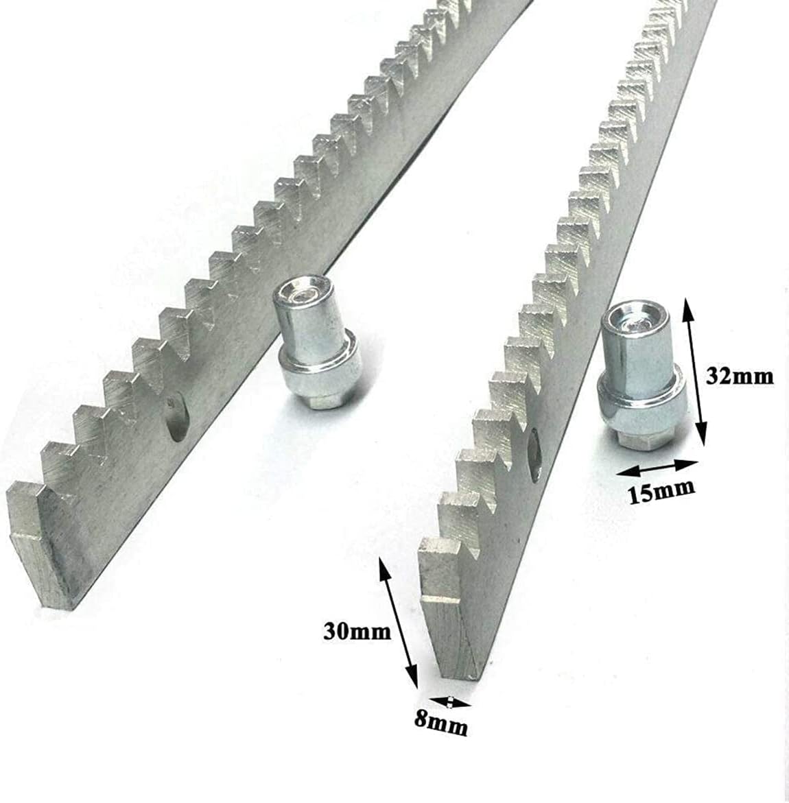4Pcs Steel Gear Racks for Sliding Gate Opener Slide Door Operator, Including Mounting Hardware, (8mm Thickness 1m Long) Total 13 Feet /4M