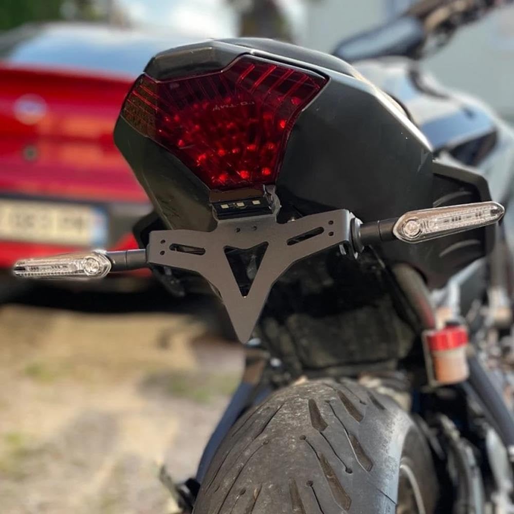 Motorcycle License Plate Holder Frame with Light Accessories for Yama&ha MT 07 MT07 2013-2023 MT-07 2016 2019 2020 2021 2022 Motorcycle