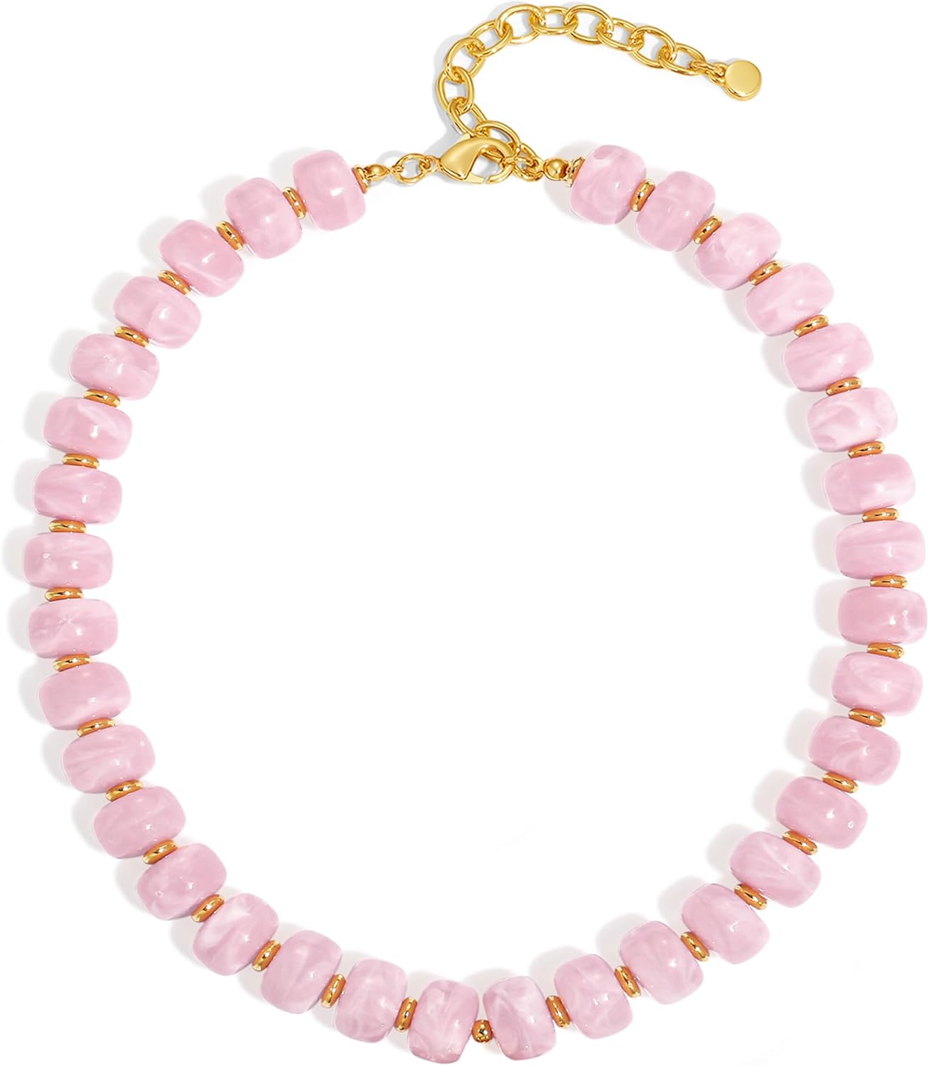 LILIE&WHITE Resin Chunky Beaded Necklace for Women Minimalistic Modern Statement Necklace Jewelry Accessories