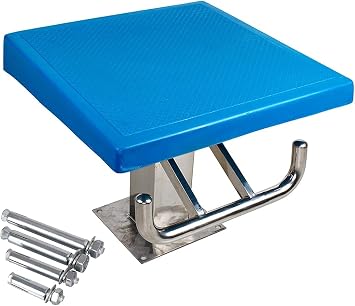 Heavy Duty Jump Stand Pool Diving Board, 304 Stainless Steel Diving Jumping Platform, Non Slip Rubber Surface, 15  Inclined Competition Diving Board Deck, Loading 550lbs/250kgStandard