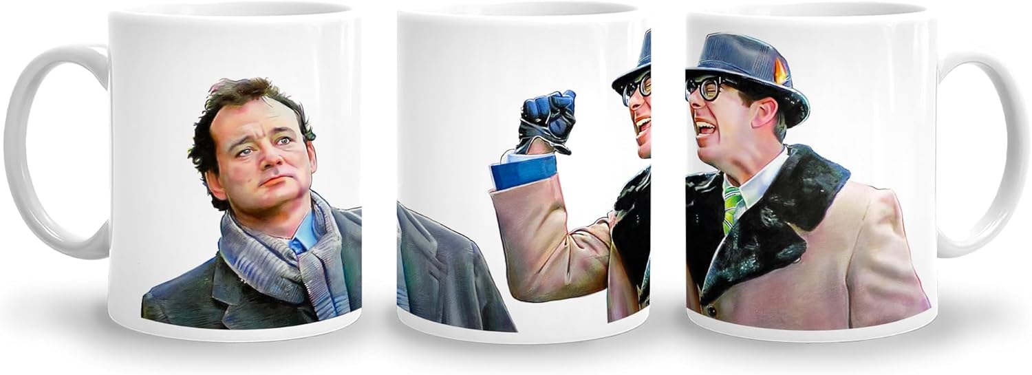 Bill Murray Groundhogs Day Ned Ryerson Bing Funny Scene Coffee Mug, Nostalgic Fan Art for Dad or Husband, 90's Comedy Movie Lover Gift, Film Buff Colored Pencil Drawing (15 oz. Mug)