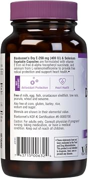BlueBonnet Dry E-400 IU Plus Selenium Vegetarian Capsules, 120 Count, White