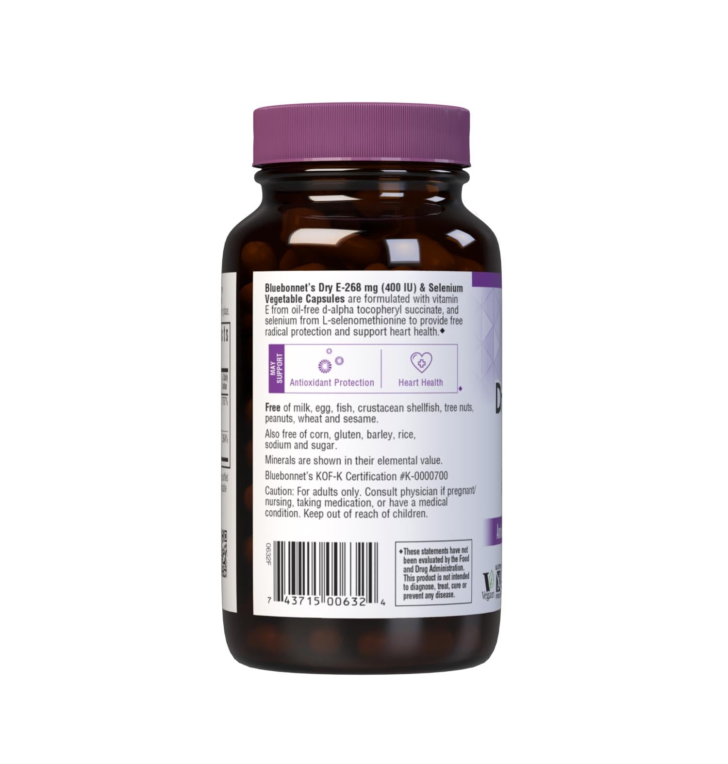 BlueBonnet Dry E-400 IU Plus Selenium Vegetarian Capsules, 120 Count, White — Amazon image 3