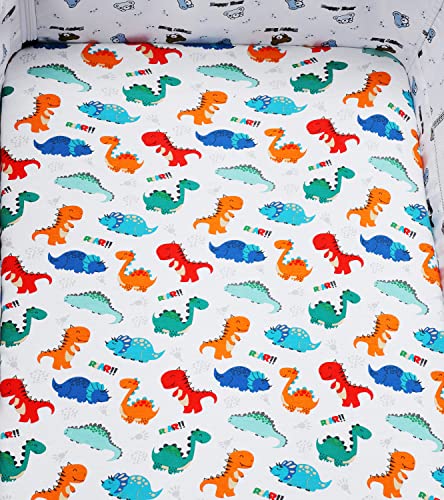 100% Jersey Knit Cotton Bassinet Sheet Set 2 Pack (33" X 19"), Ultra Soft Stretch Compatible With Mika Micky, Baby Delight, Dream On Me, Amke And Other Rectangle Mattress, Dinosaur And Jungle #TOP1