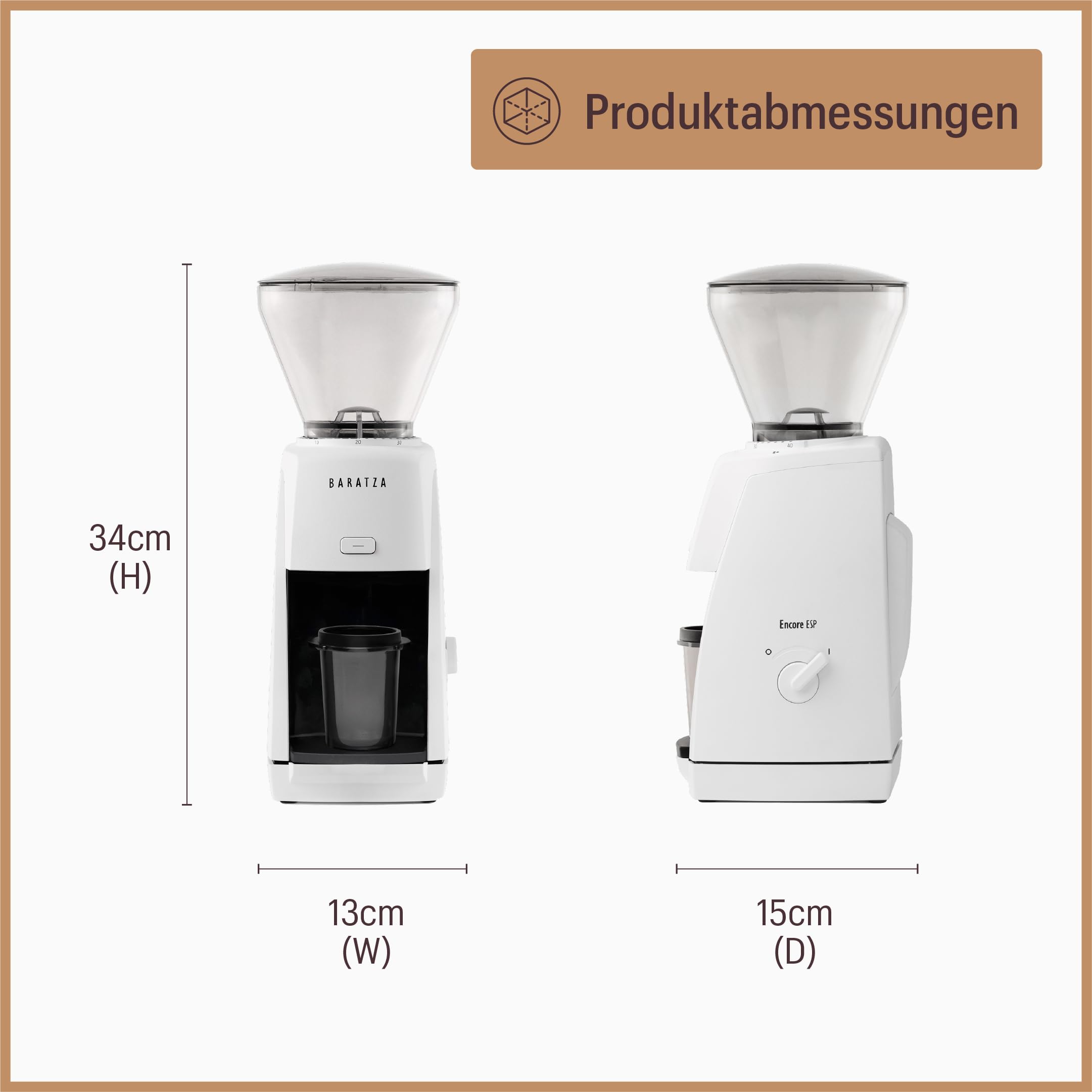 Baratza - Encore ESP 230V Kaffeemühle - Elektrische Kaffeemühle mit Mahlwerk, Schwarz