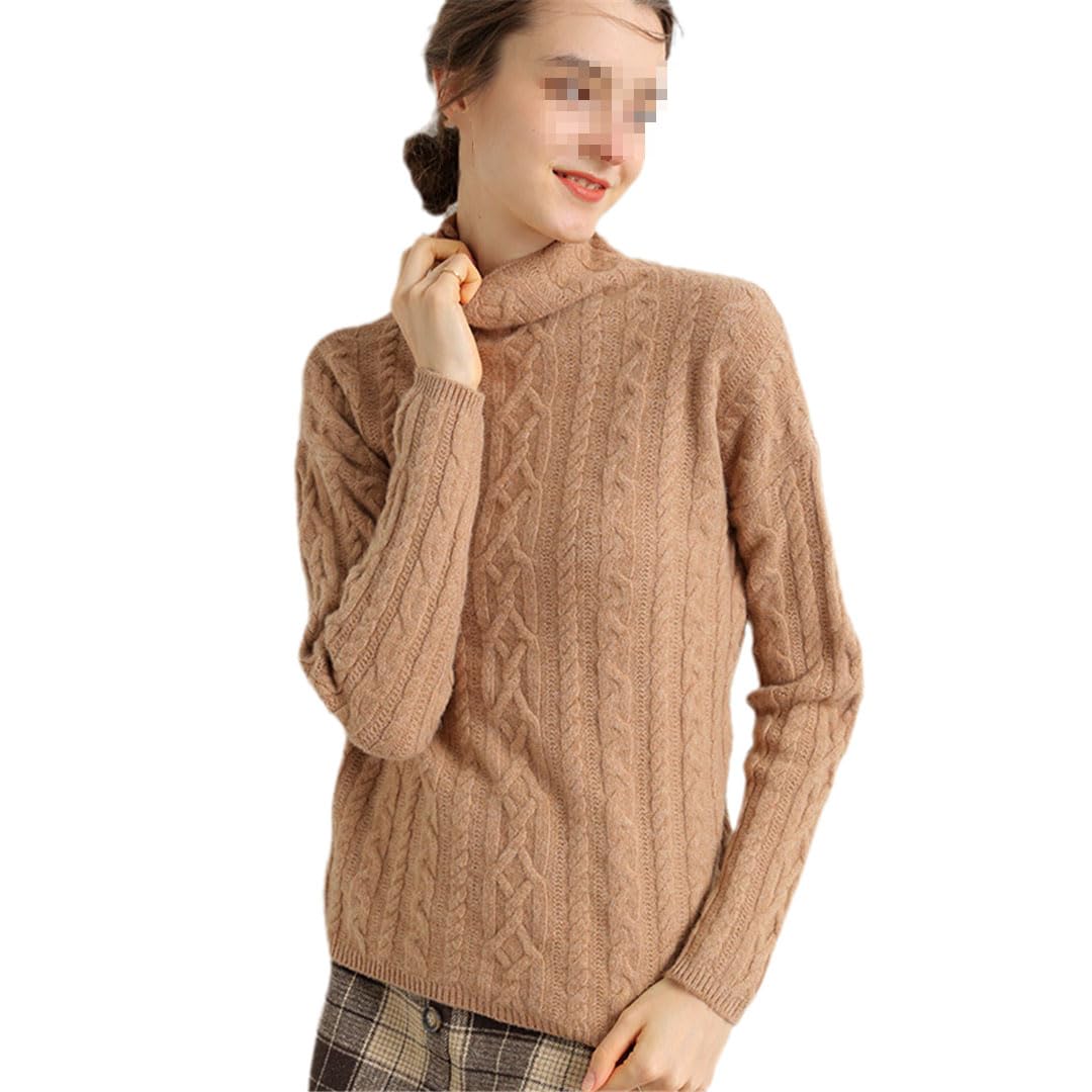 Vogrtcc Damen Rollkragenpullover Aus Kaschmir, Langärmelig, Wollpullover