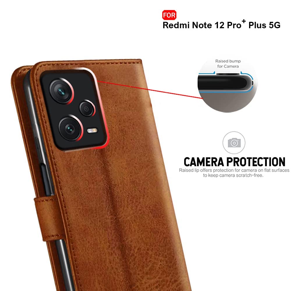 Mi Redmi Note 12 Pro Plus Flip Cover - Genuine Leather -7