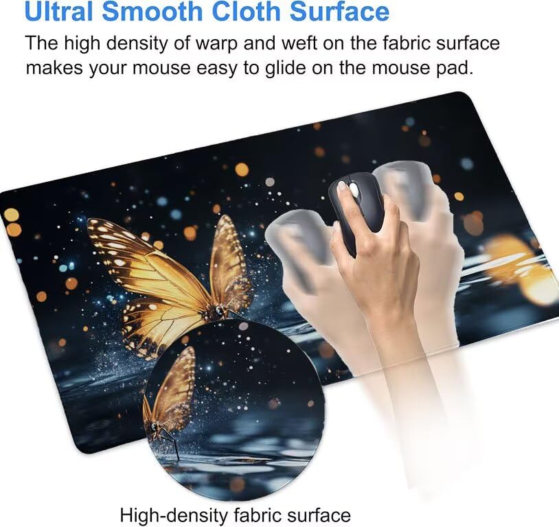 Desk mat grand format papillon RêVe pour harmoniser votre bureau d'ordinateur