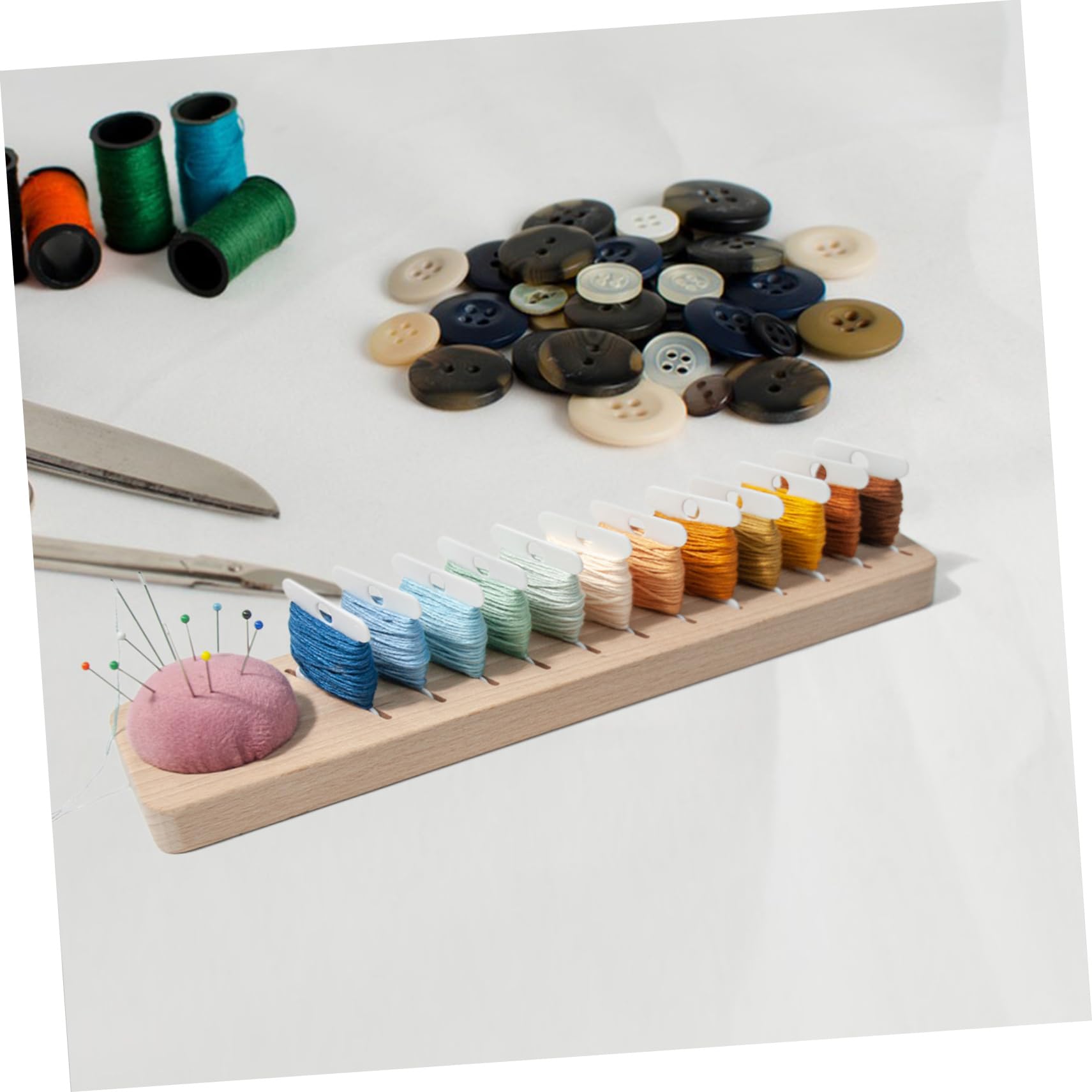 IWOWHERO Essential Wooden Thread Holder Embroidery Floss Organizer Thread Winding Tool