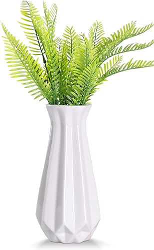 Miniatura 1 de WHJY Jarrón de flores blanco mate de 8 pulgadas, moderno jarrón de cerámica para sala de estar, decoración del hogar, centros de mesa y arreglos de