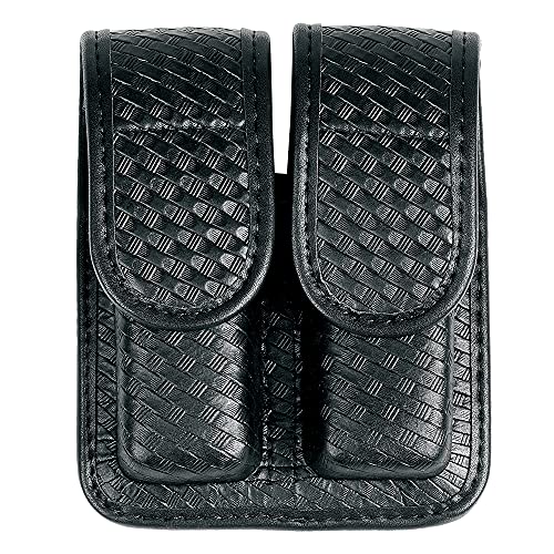 Taftacfr Molded Double Mag Pouch Holster With Double And Single Stack Magazines .380, 9Mm & 40 Cal For S&W M&P Ruger Glock Walther H&K (Basketweave Artificial Leather) #TOP5