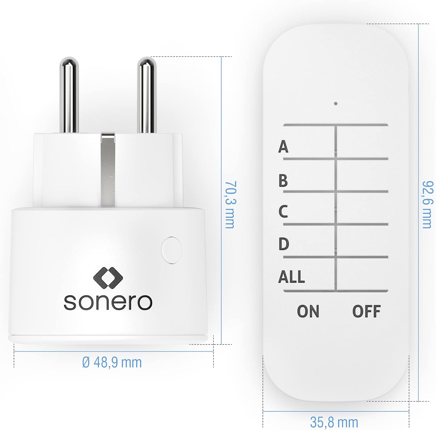 Sonero S-RCS102 Wireless Socket Front View