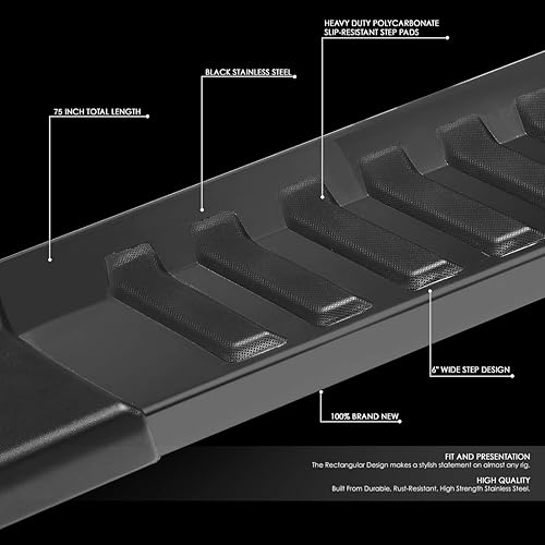 Miniatura 2 de Auto Dynasty Estribos de 6 pulgadas compatibles con Ford F-250 350 450 550 Super Duty Extended, barras Nerf de acero inoxidable con revestimiento de