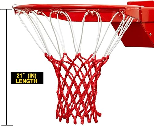 Miniatura 4 de Malla para aro de baloncesto profesional de alta calidad y resistente, repuesto para aro estándar, 12 argollas, no se enreda, resistente a todos los