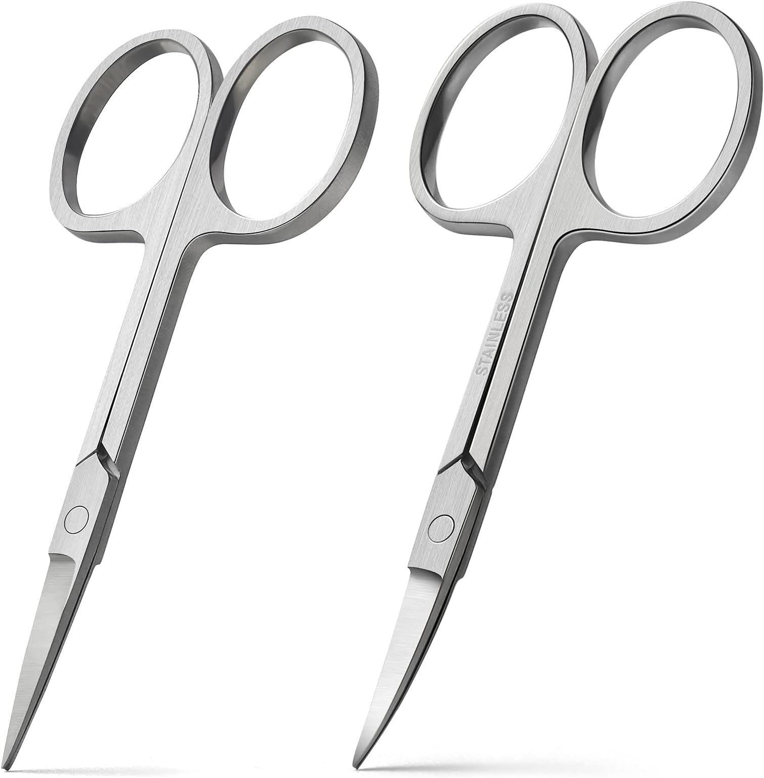 BEZOX Premium Nail Scissors 2PCS, Professional Curved and Stright Manicure Scissors - Multi-purpose Stainless Steel Beauty Grooming Scissor for Nail, Facial Hair, Eyebrow, Eyelash, Dry Skin
