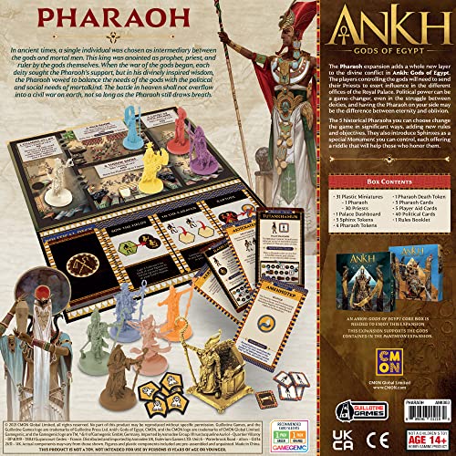 Ankh Gods Of Egypt Board Game Pharaoh Expansion | Ancient Egyptian Mythology Game | Strategy Game For Adults And Teens | Ages 14+ | 2-5 Players | Average Playtime 90 Minutes | Made By Cmon #TOP2