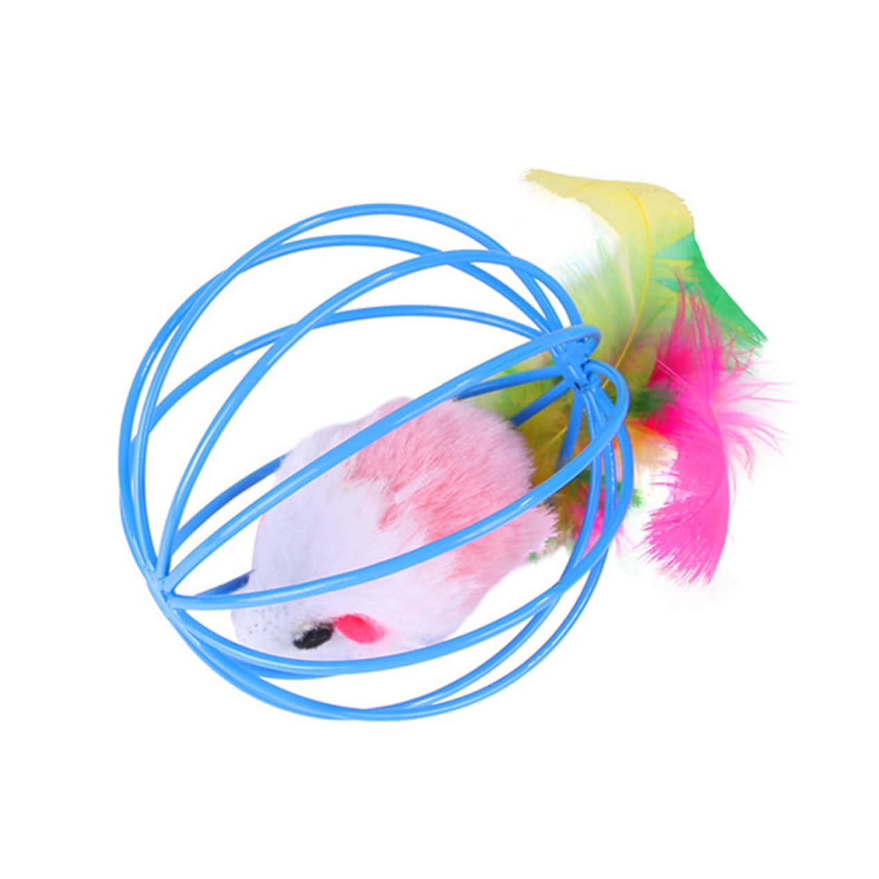 Kisangel 60pièces Set Jouets Interactifs pour Chats avec Clochettes Balles à Teaser Et Accessoires Amusants pour Chats Actifs
