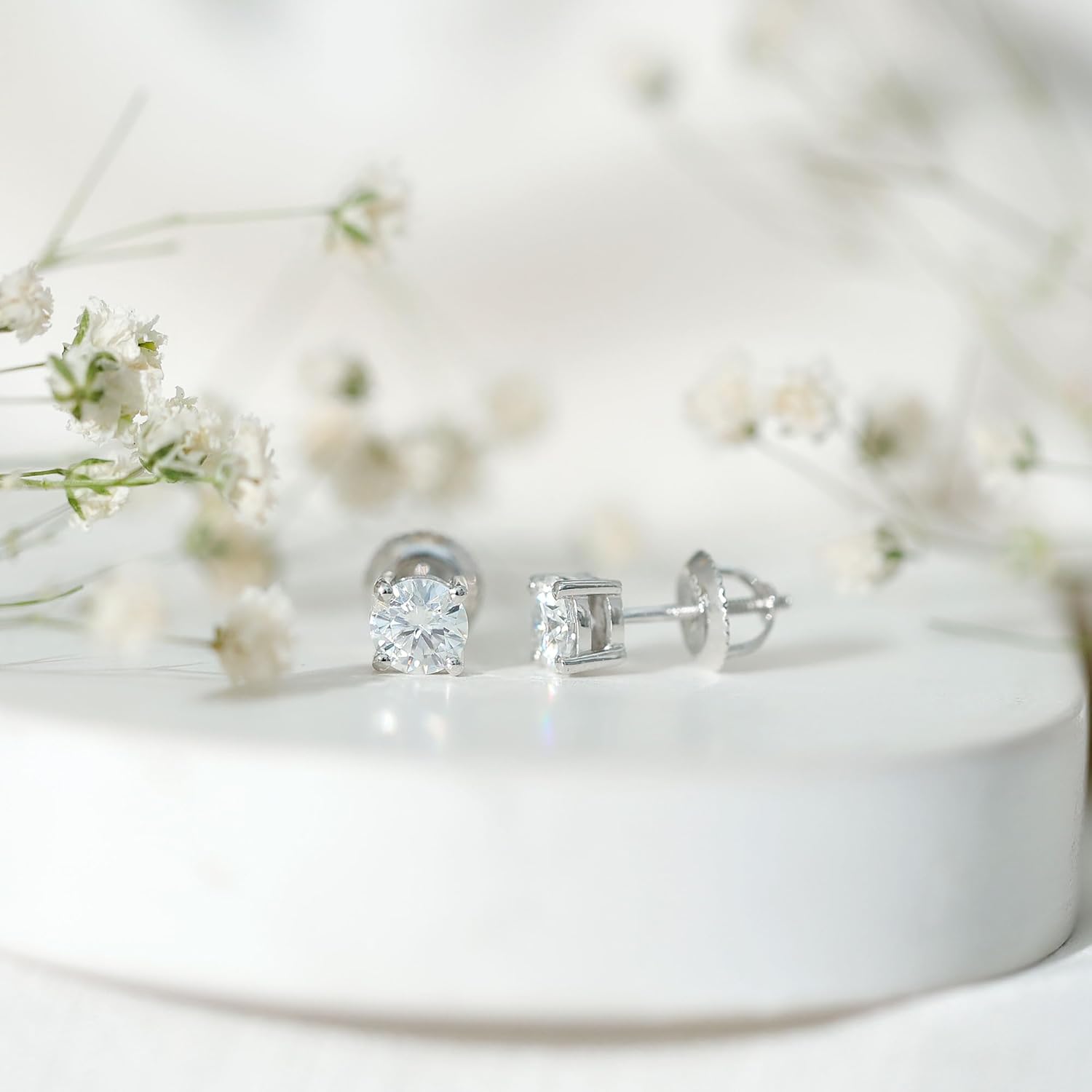 Brilliant Cut Moissanite Stud Earrings in Silver, D-VS1 Quality (0.5–4 Carat Options) – Perfect for Gifting - Image 4