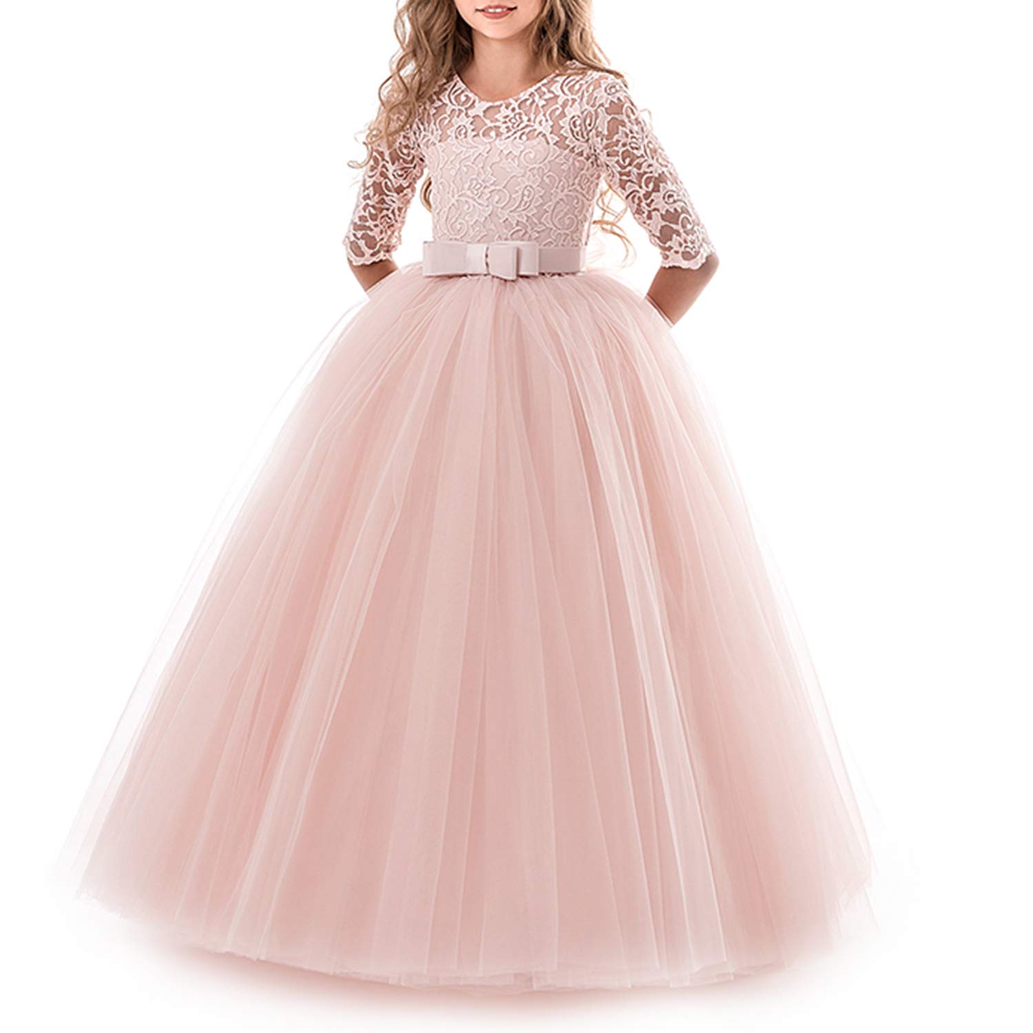 TTYAOVO Vestido de Fiesta de los niños Vestido de Boda de Bordado Vestido Formal de Niña Bautizo Princesa Vestido de Cumpleaños