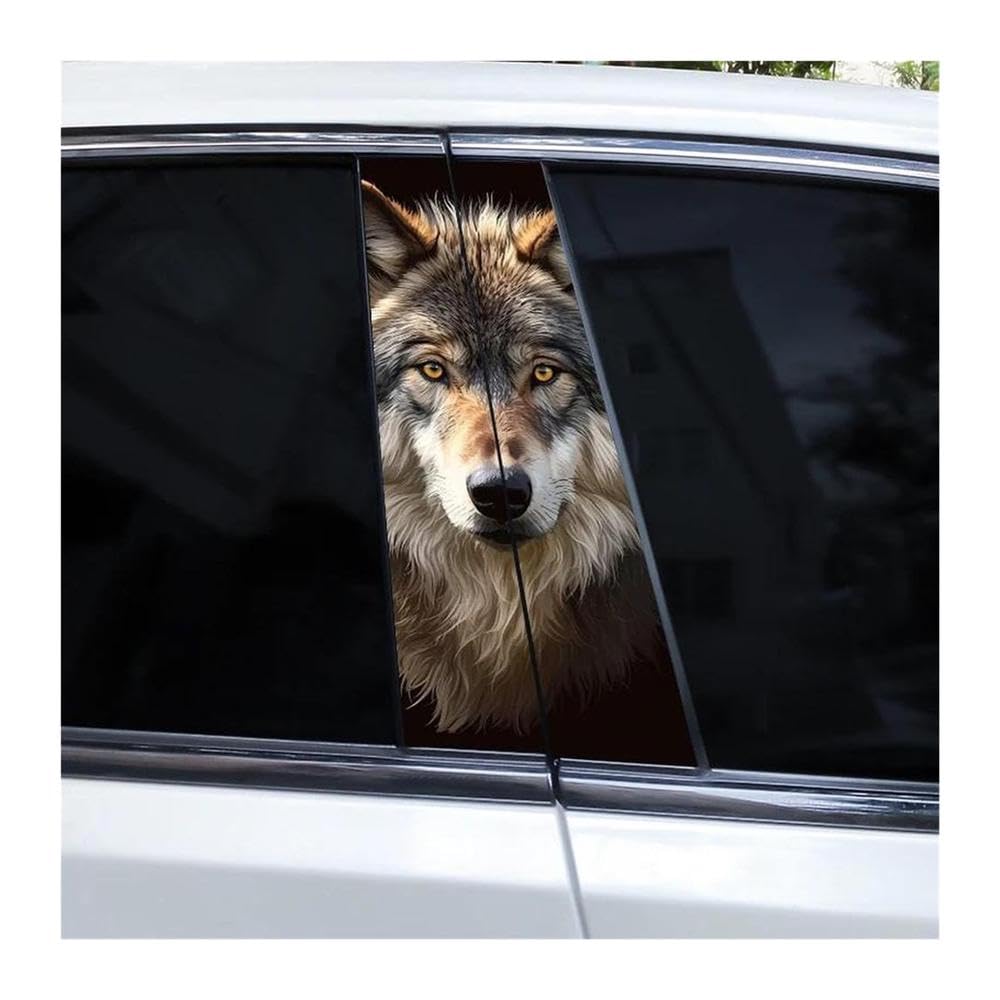 Body Parts 2pcs Wolf Eyes Animal Car B-Pillar Waterproof Sticker Covering Scratched(N)