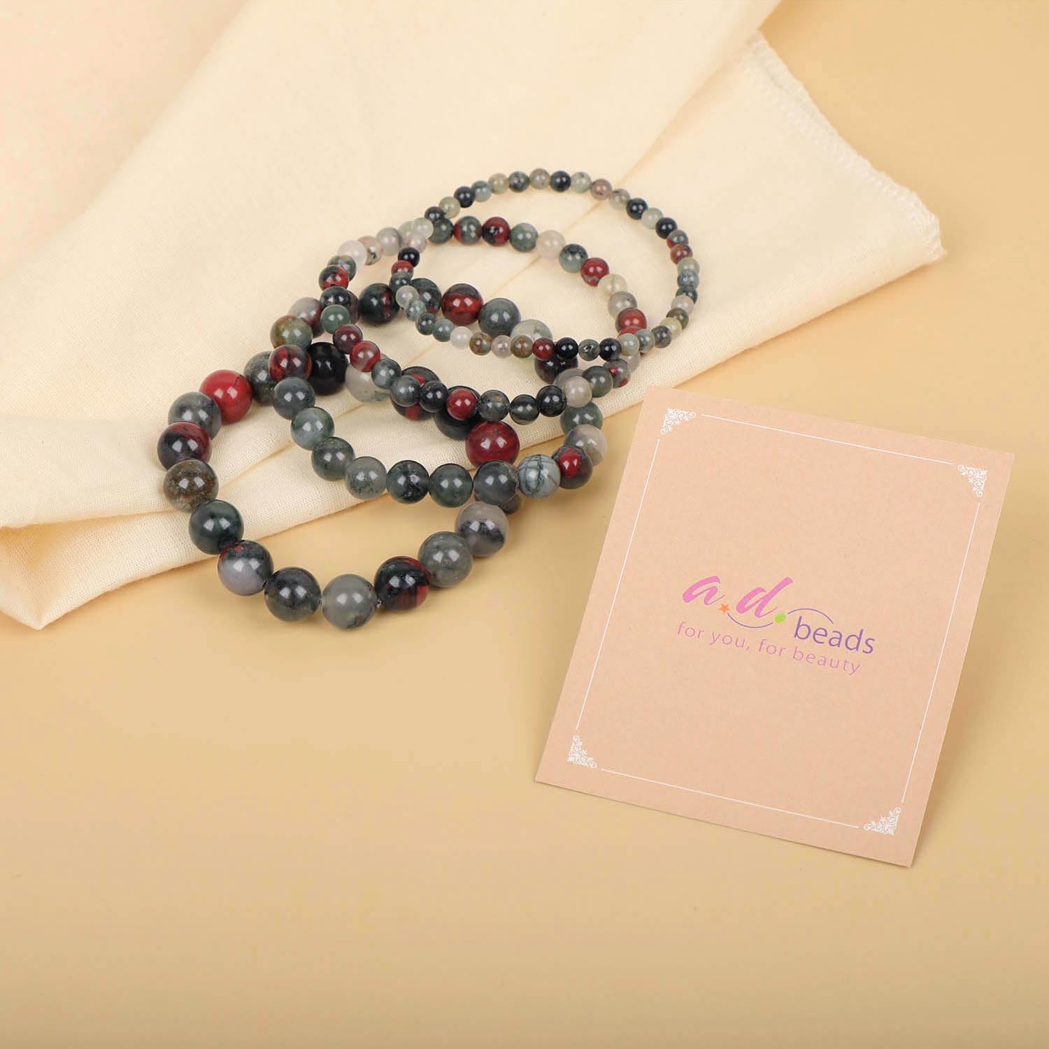 AD Beads Handmade Gemstone Stretch Elastic Bracelet Crystal Healing Reiki Nature's Beauty and Spiritual Essence Unisex - Image 4