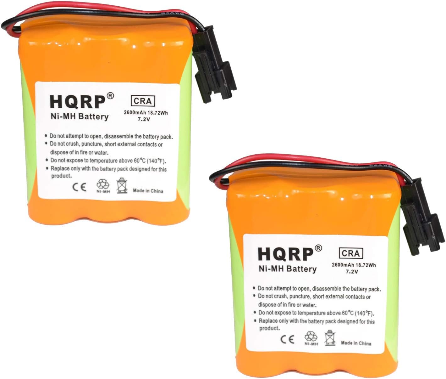 HQRP 2-Pack Super Extended 2600mAh Battery Works with Tivoli PAL iPAL Radio Audio Battery Pack MA-1 MA-2 MA-3 Replacement