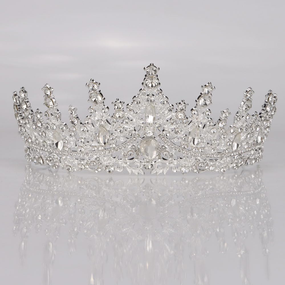 Ｎｏｏｎｈｏｒｓｅ Headbands for Women Beautifully Silver Tiara & Crown Silver Girls Cosplay Halloween Princess Queen Crown Prom Queen Gift Sets image 4
