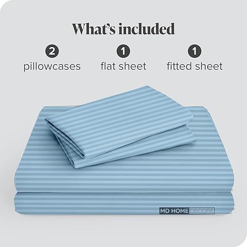 Miniatura 50 de Juego de sábanas de bolsillo extra profundas (4 piezas) 100% algodón egipcio de 400 hilos, bolsillo profundo de 22 pulgadas, sábana bajera ajustable