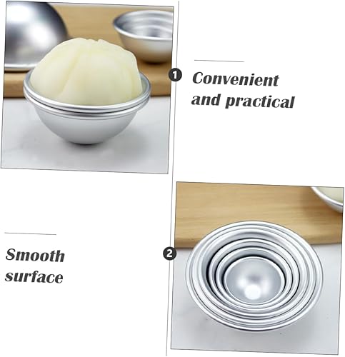 Miniatura 6 de DOITOOL Molde de aluminio para tartas hemisferio, molde de media bola, molde para tartas hemisferios, postres, pudín, para hornear, molde de