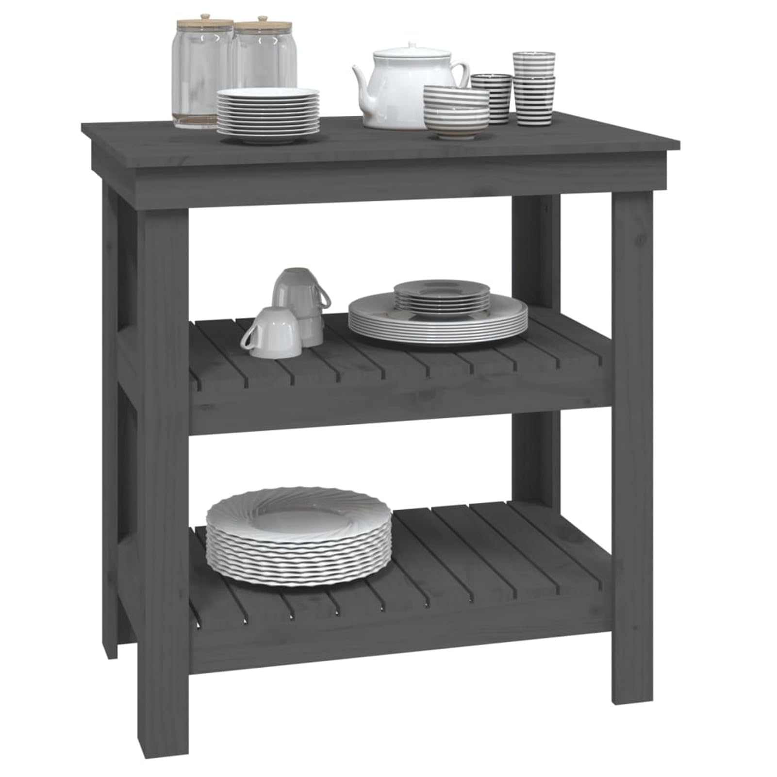 ShGaxin Banco de Trabajo, Mesa De Trabajo Taller, Caballete Mesa, Banco Herramientas, Bancada De Trabalho, Caballete para Mesa, de Madera Maciza de Pino Gris 78,5x50x80 cm