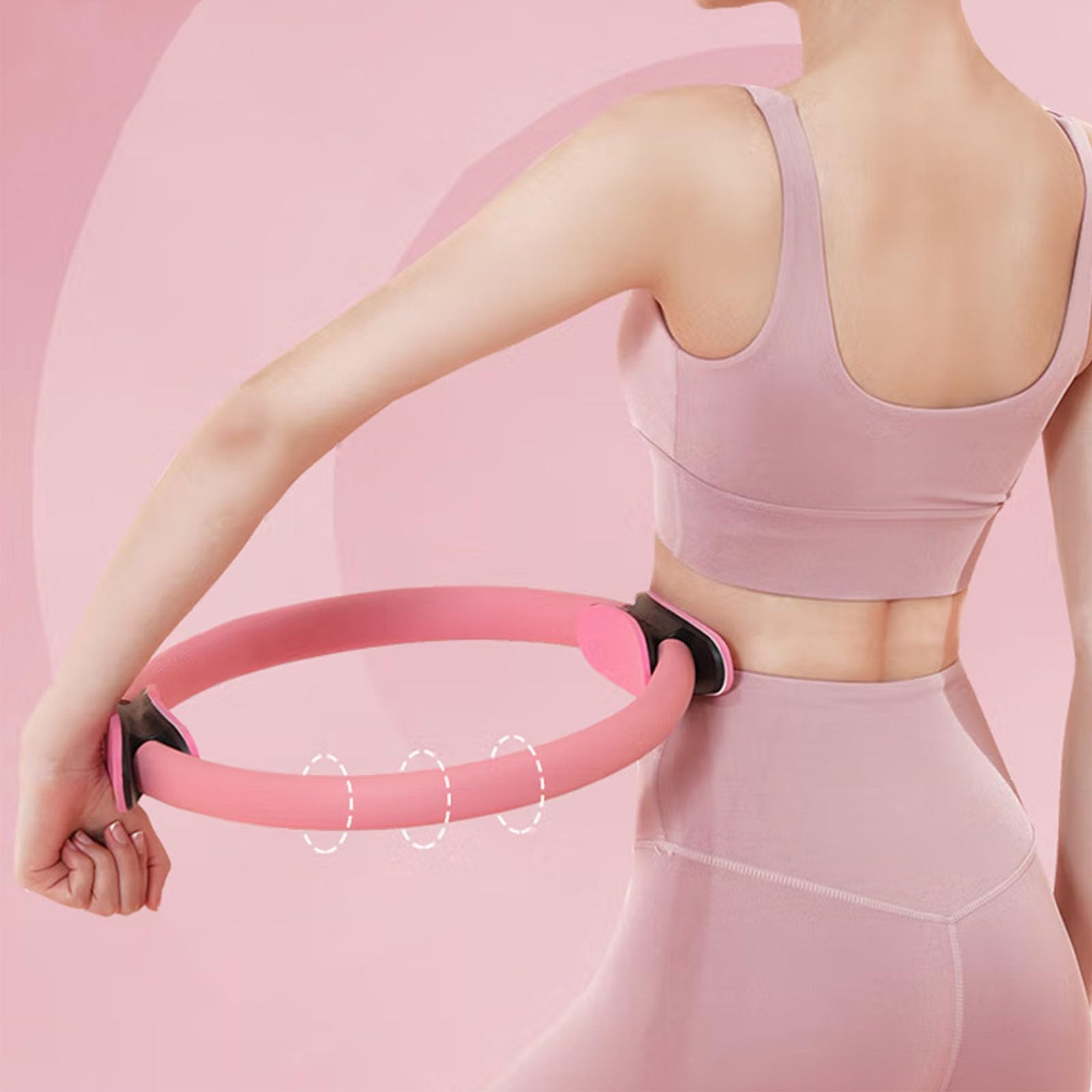 Genérico Pilates Ring Fitness Trainer, Pilates Ring Magic with Double Padded Handles, Pilates Ring Fitness Circle 14.96" Yoga Rings Magic Circle, for Toning Arms, Legs Men and Women
