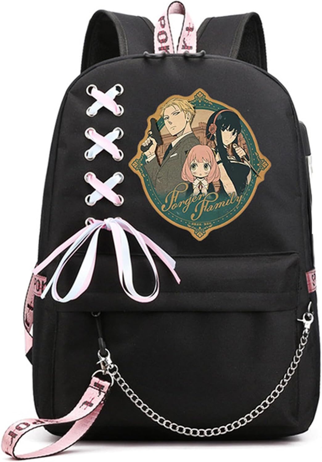ISaikoy Anime Anya Forger Backpack Bookbag Daypack Laptop Bag School Bag with USB Port 5