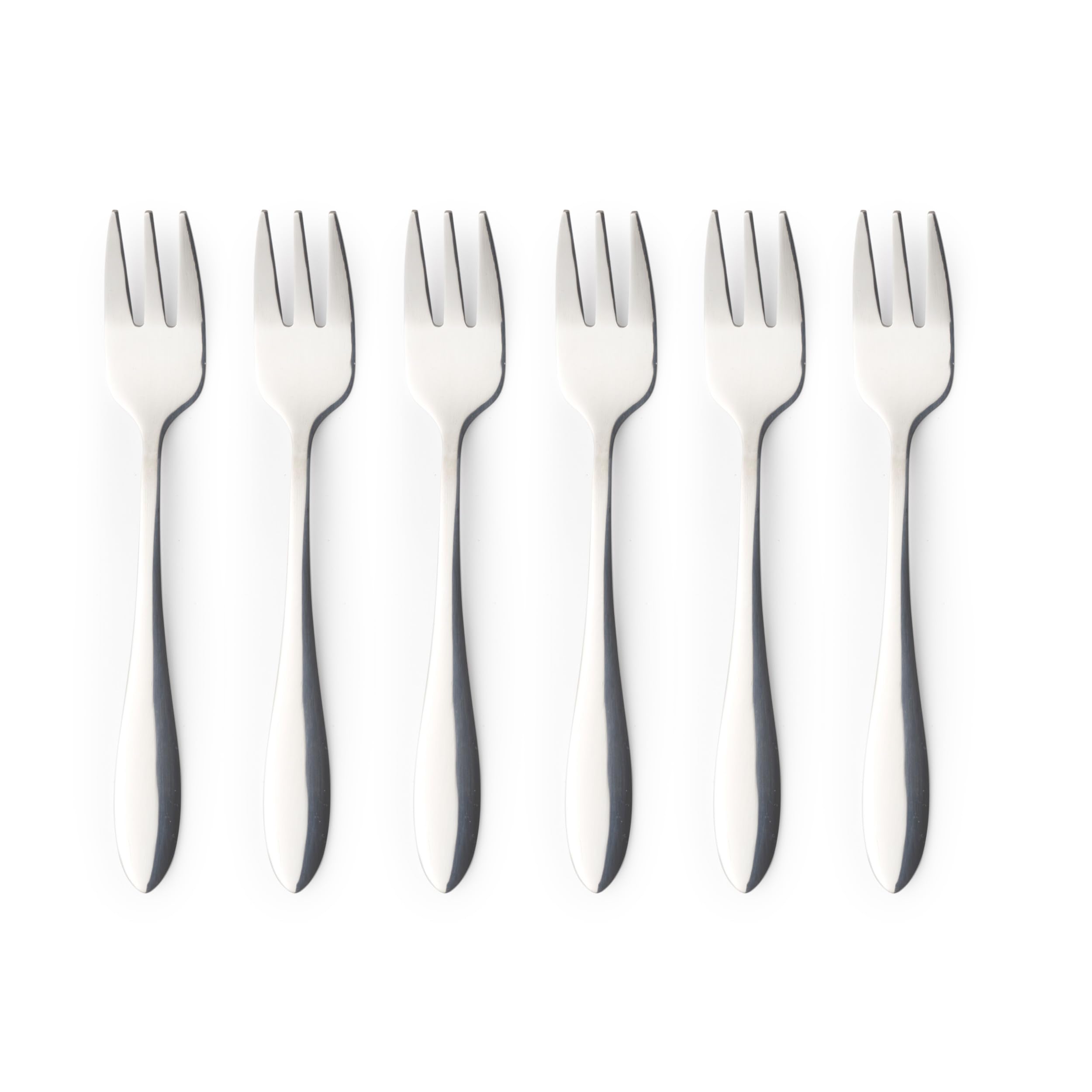 Salter Dessert Fork Set of 6 – Harrogate, 18/0 Stainless Steel Cake Forks, 19 cm Height, Pastry Cutlery Set, Mirror Polish Finish Flatware, Tableware for Home, Restaurant, Kitchen, Dishwasher Safe