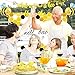 PYCALOW Bee Tableware Decorations - Bumble Bee Themed Party Supplies Include Backdrop, Banner, Plates, Cups, Napkins, Cutlery, Tablecloth, Gender Reveal Baby Shower Party Decorations | Serve 24