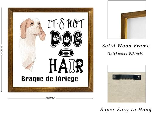 Vista 117 de Letrero de madera con texto en inglés «It's Not Dog Hair» («It's Not Dog Hair» American Bully Dog Dog), regalo decorativo para la pared del hogar