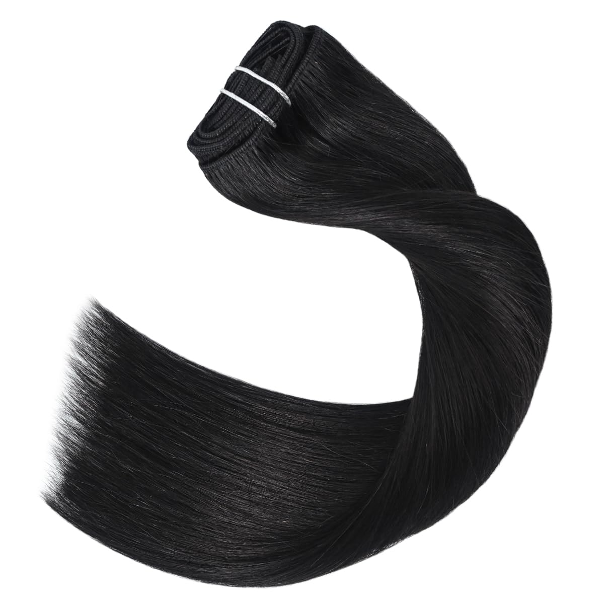 Amazon.com : UGOTRAYS Black Hair Extensions Clip in Real  display picture 3