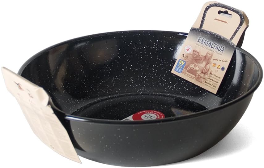 La Ideal Enamelled Steel Deep Pan, 30 cm, Black
