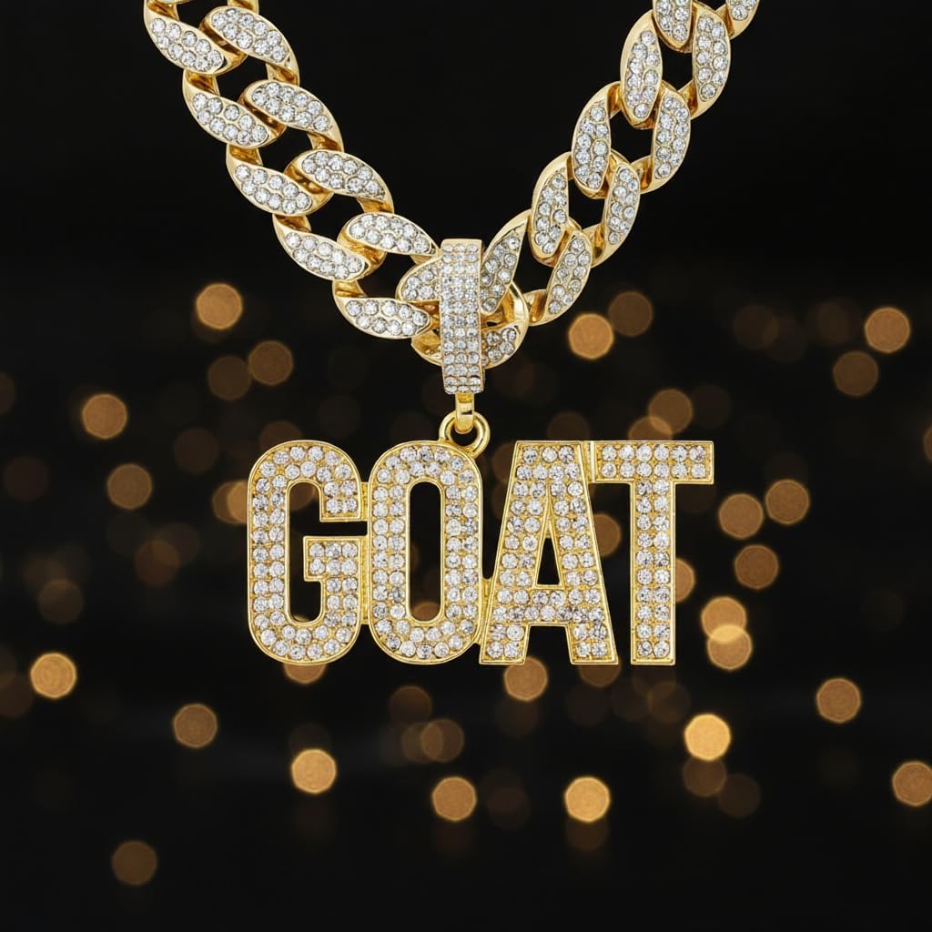 Techno Pave Men's Iced-Out Pendant Necklace – 24-Inch Chain, Hip-Hop Streetwear Jewelry