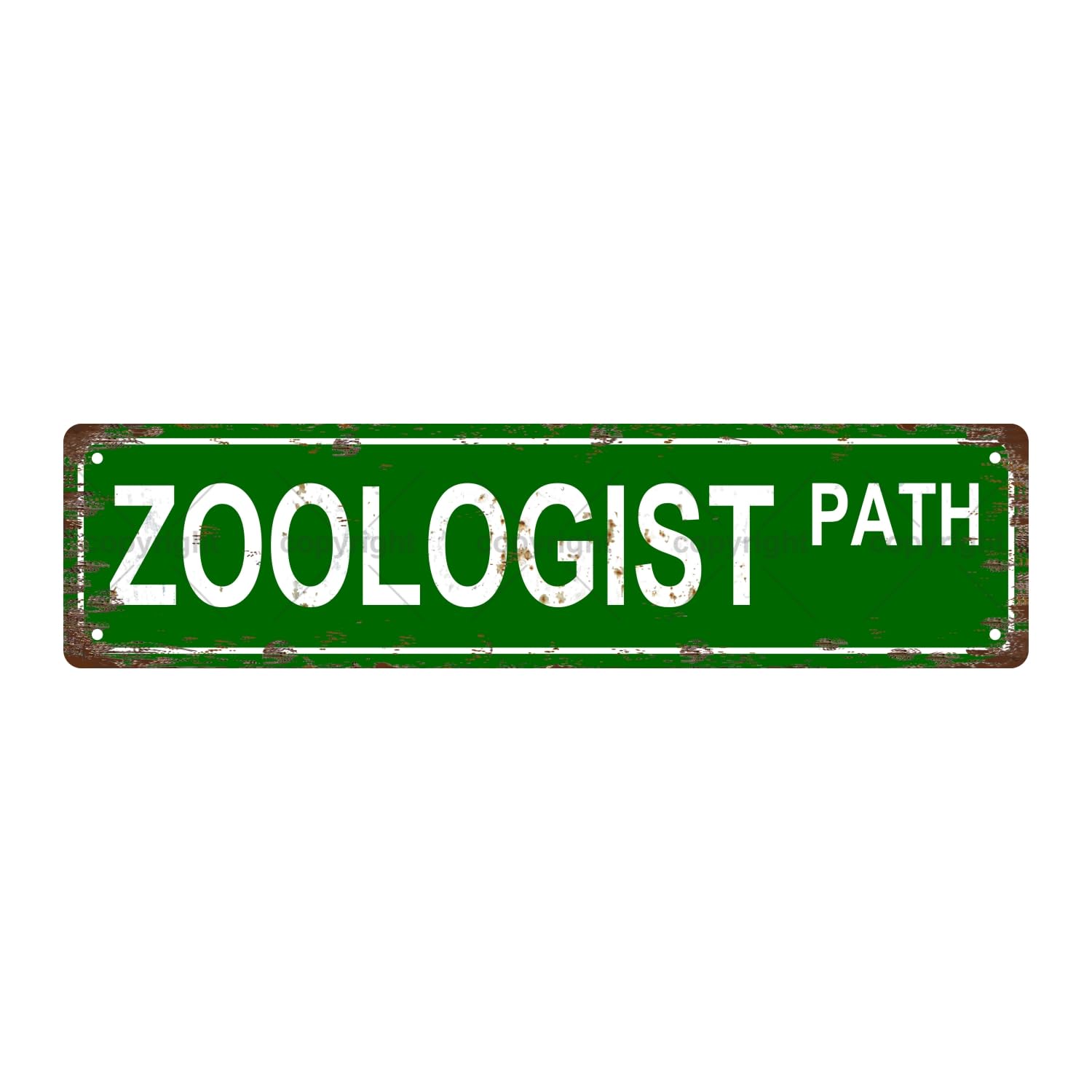 Zoologist Path People Metal Tin Street Sign Bar Cafe Garage Cave Home Room Wall Bathroom Farmhouse Garden Porch Patio Decor,4x16 Inch