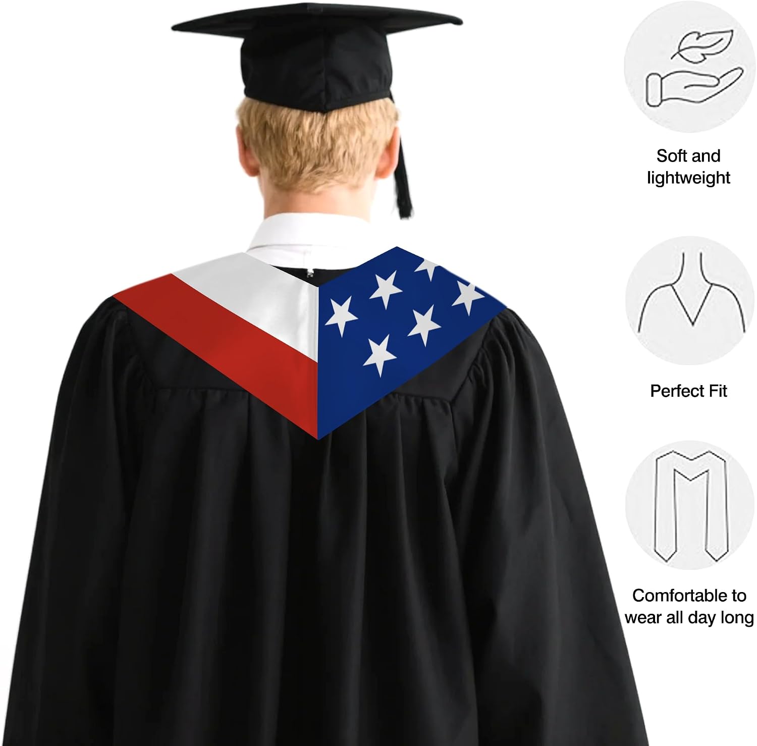 Chile Flag Graduation Stole 72 x 5 Inches Decorative Ceremonial Accessory Sash for International Student (Baccalaureate Gown and Hat Not Included)