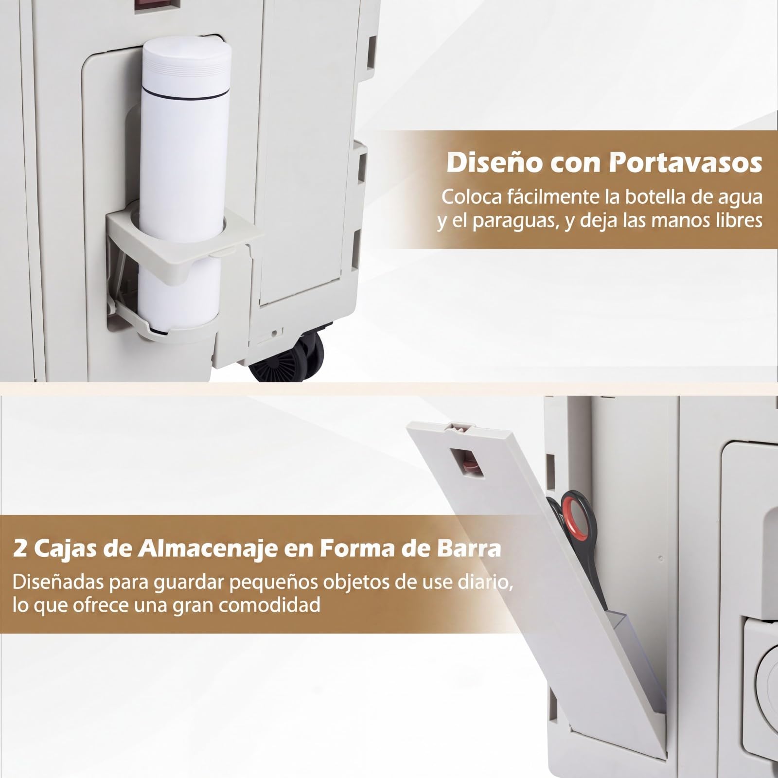 COSTWAY Carro de la Compra Plegable, 75L, Carrito de Compras Plegable con 4 Ruedas Universales, Asa Telescópica, Tapa y Portavasos, Carrito de Transporte para Viajes Oficina Mudanzas, Carga 60 kg