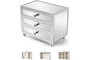 Gifturbo Mirror Glass Jewelry Box for Women Girls