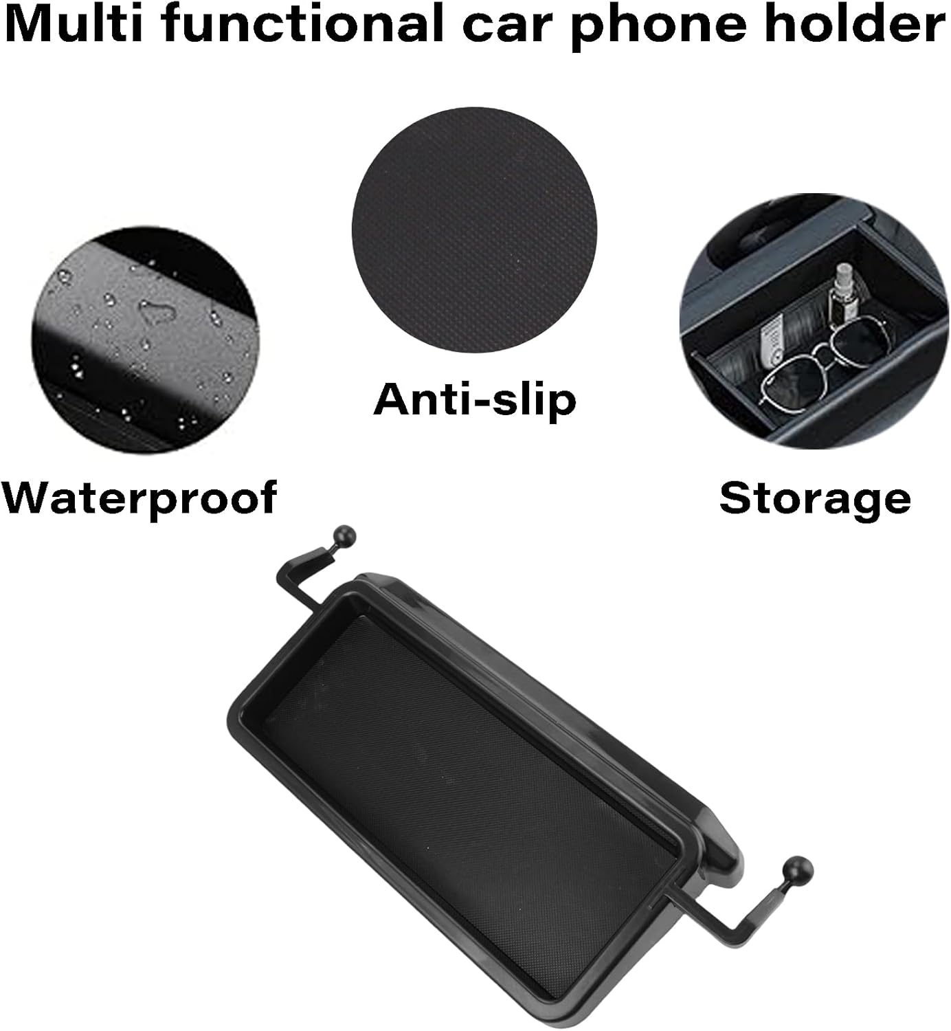 Car Phone Holder for Toyota Tacoma 2024 2025 2026 Accessories Magnetic Cell Phone Mount Apply to 8 Inch Screen Fixed Clip Hands-Free 360 Degree Rotation with Dashboard Storage Tray