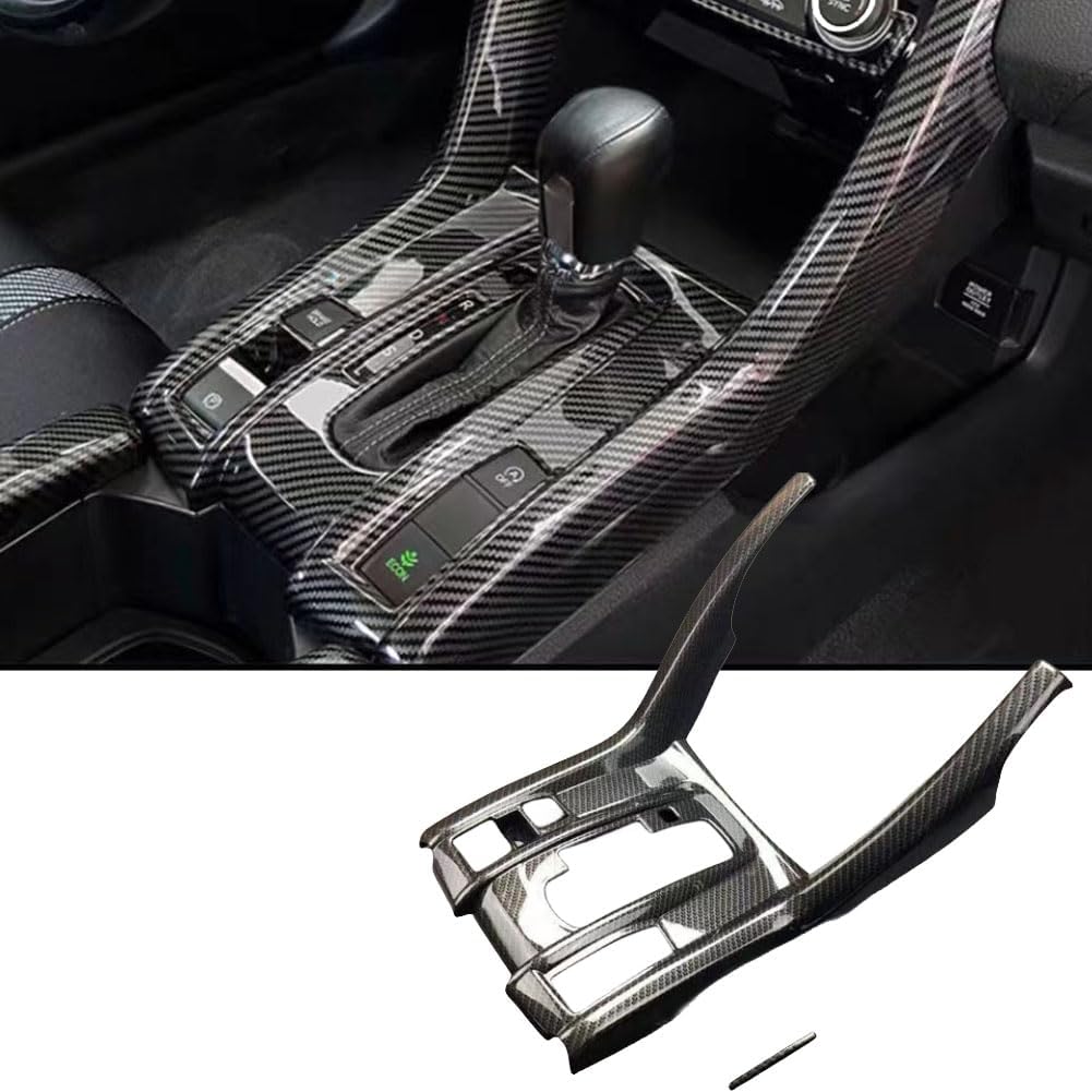 ATAIRSOFT Carbon Fiber Pattern Integrated Inner Center Console Gear Shift Panel Cover Trim for Honda Civic 2016 2017 2018 2019 2020 10th Gen Interior Accessories