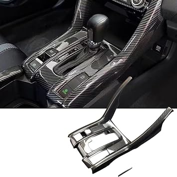 ATAIRSOFT Carbon Fiber Pattern Integrated Inner Center Console Gear Shift Panel Cover Trim for Honda Civic 2016 2017 2018 2019 2020 10th Gen Interior Accessories