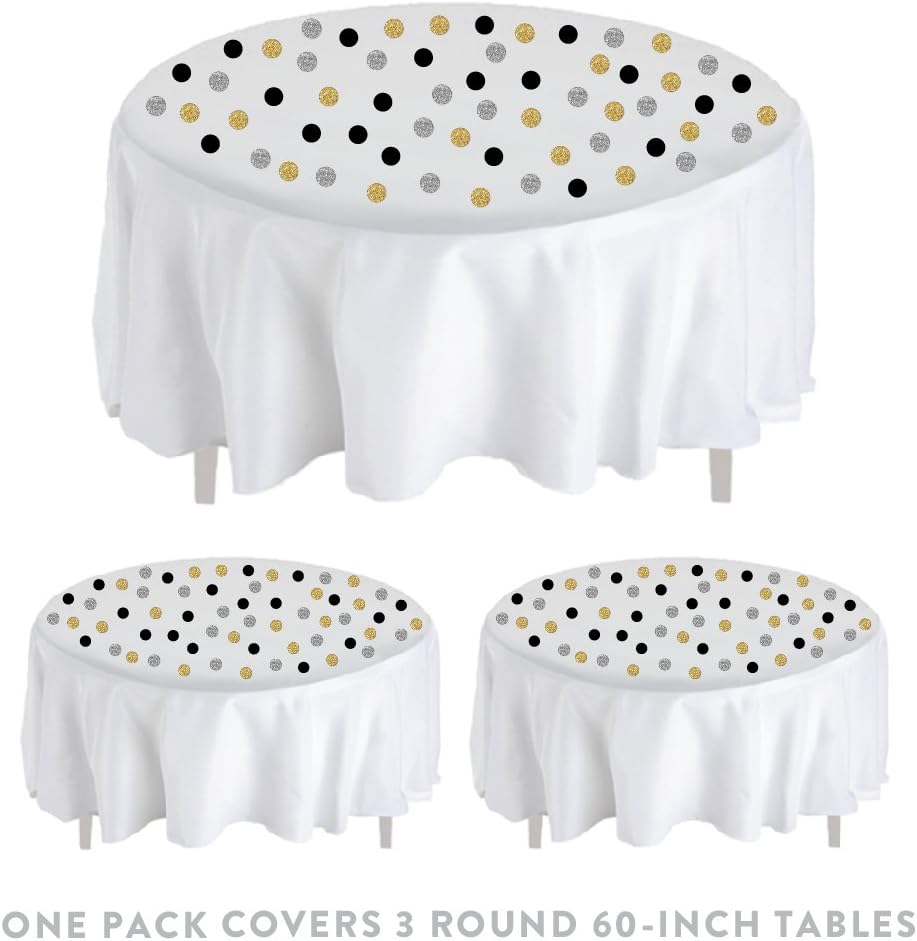 Andaz Press Large Confetti Party Table Decor, 1.5-inch Double-Sided, Faux Gold Glitter, Faux Silver Glitter, Black, 180-Pack, New Years Eve Theme Colored Supplies image 4