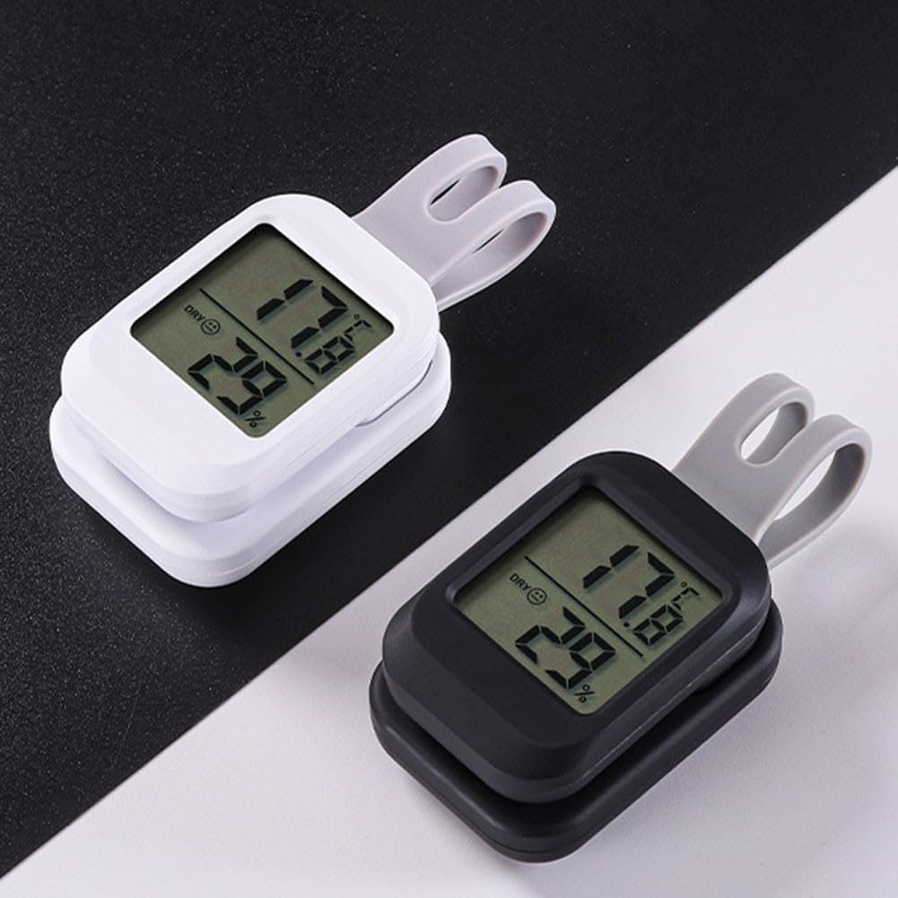 Termómetro higrómetro de guitarra para monitor preciso de humedad y temperatura con pantalla grande para bajos eléctricos y acústicos, color negro