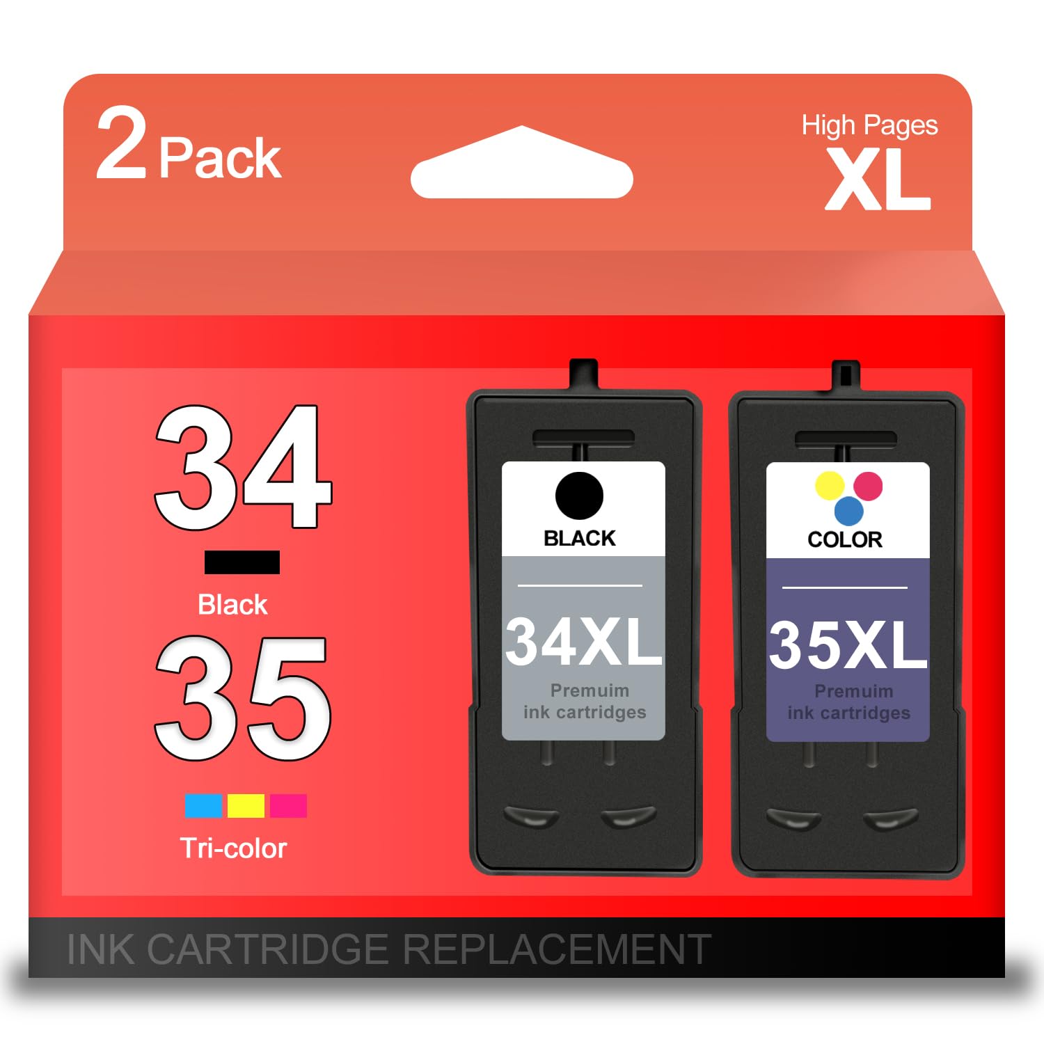 Hihg Pages 34 35 XL Ink Cartridges Remanufactured Replacements for Lexmark 34 35 18C0034 Black 18C0035 Color Combo Pack for Series P4330 P4350 X