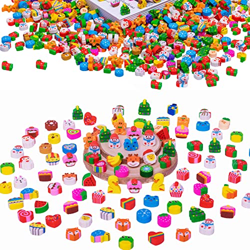 Mini Erasers For Kids Bulk, 300+ Pcs Food Erasers, Pink Heart Erasers Animal Eraser For 100Th Day Of School Pencils Eraser #TOP7